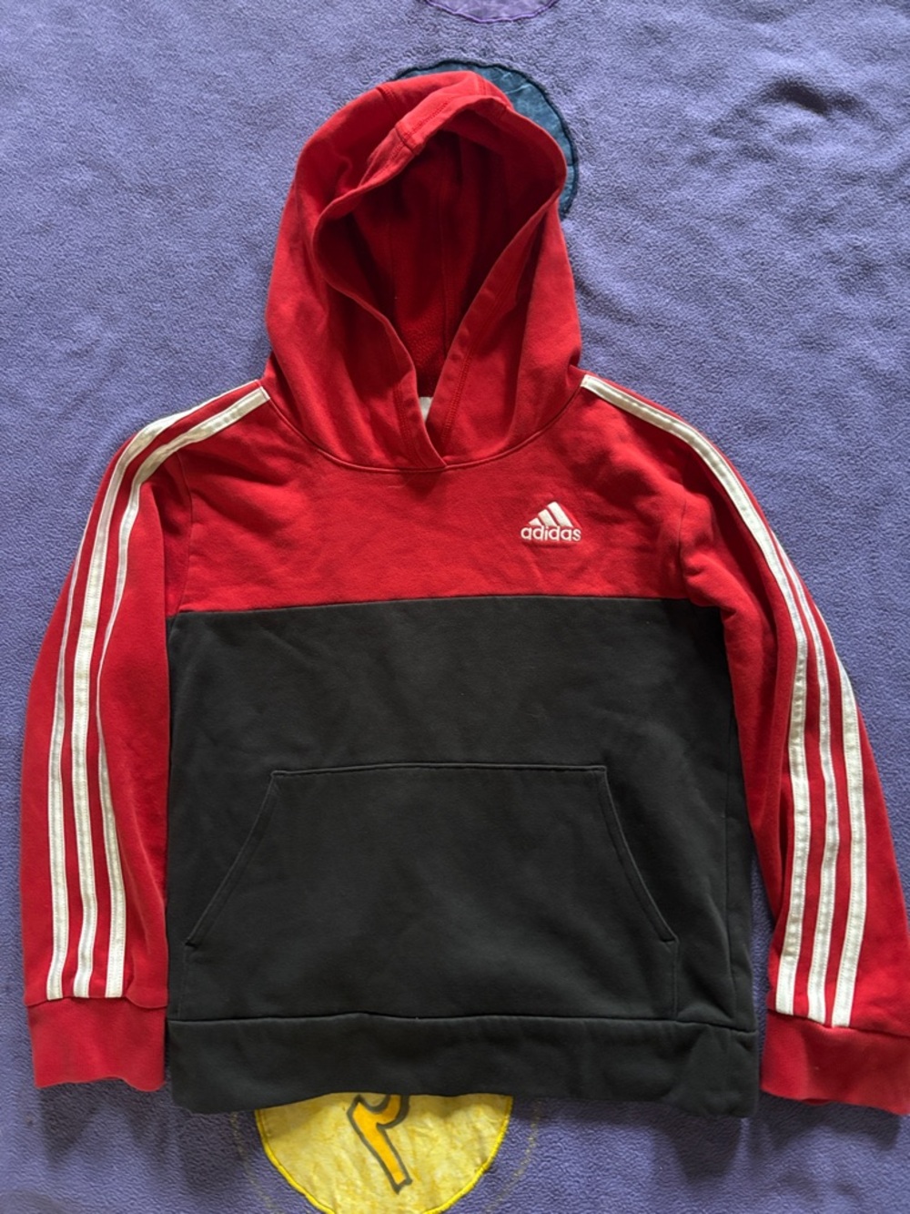 adidas Red and Black Men’s Pullover Hoodie Sweatshirt